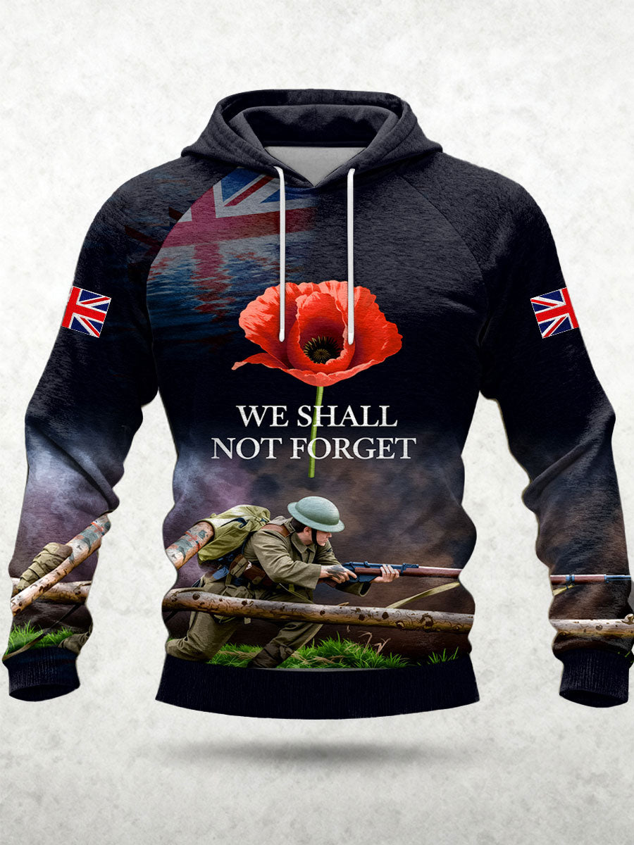 Men's Remembrance Day We Shall Not Forget Hoodie