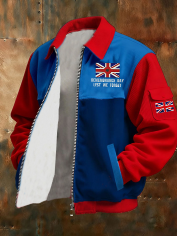 Men's Remembrance Day Lest We Forget Printed Jacket