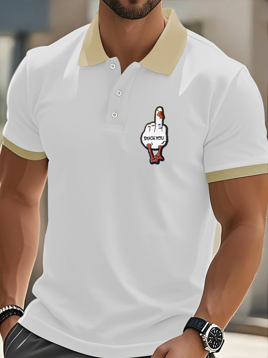 T-shirt a manica corta con stampa maleducata da uomo con dita medie divertenti