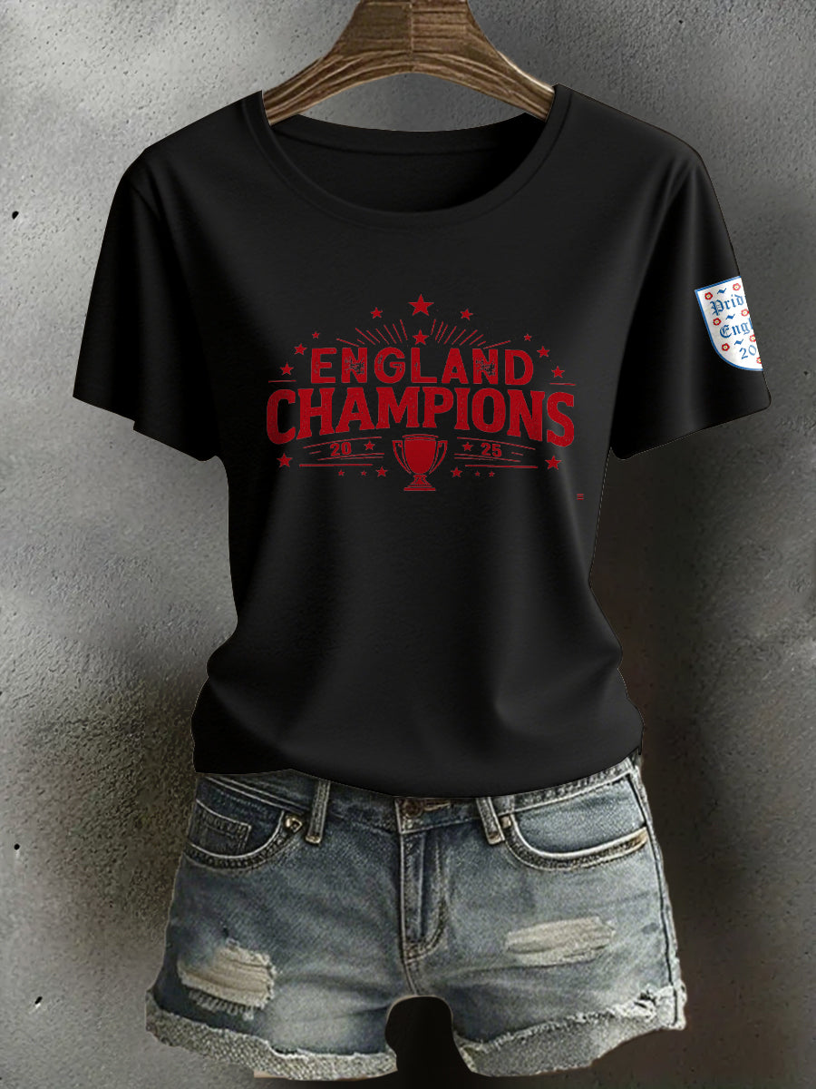 Women's UK Football Lover Champion Printed T-Shirt