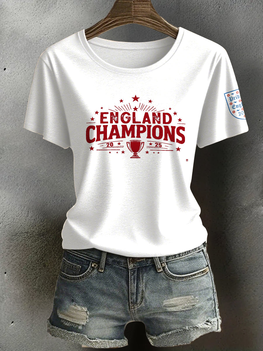 Women's UK Football Lover Champion Printed T-Shirt
