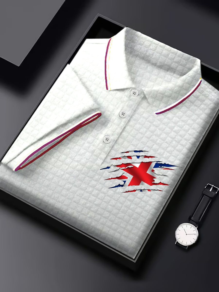 Men's UK Flag Art Printed Casual Tops
