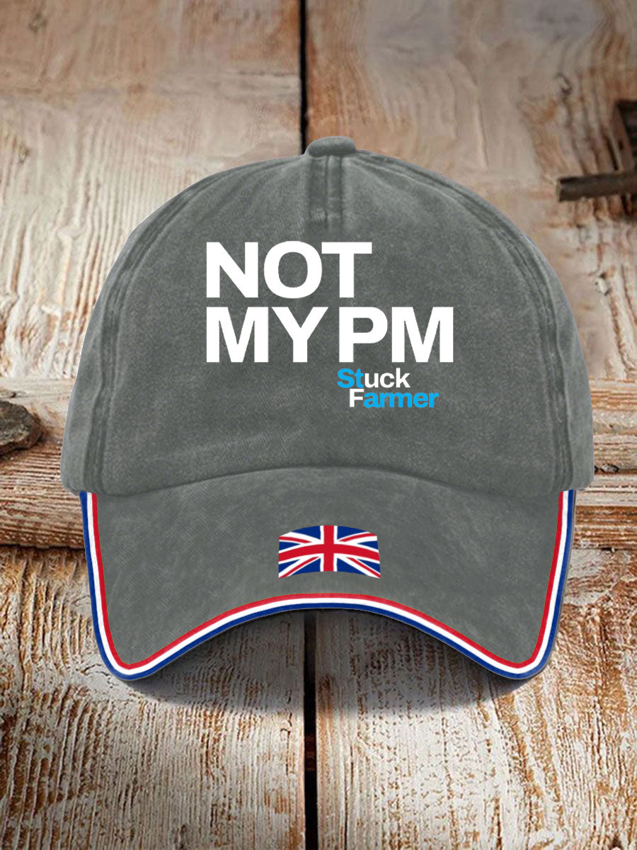 Unisex Not My PM Funny UK Flag Printed Hat