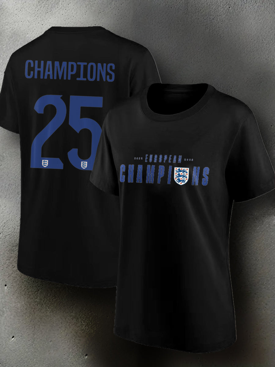 Women's UK Football Lover Champion Printed T-Shirt