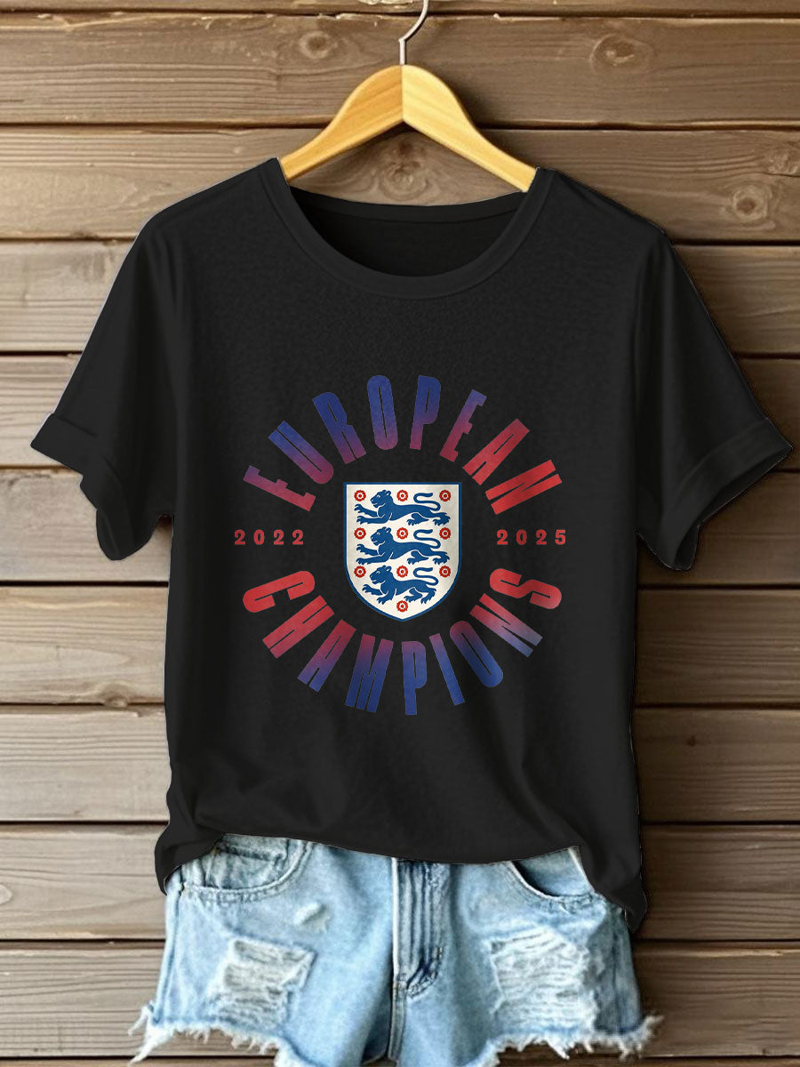 Women'sUK Football Lover Champion Printed T-shirt