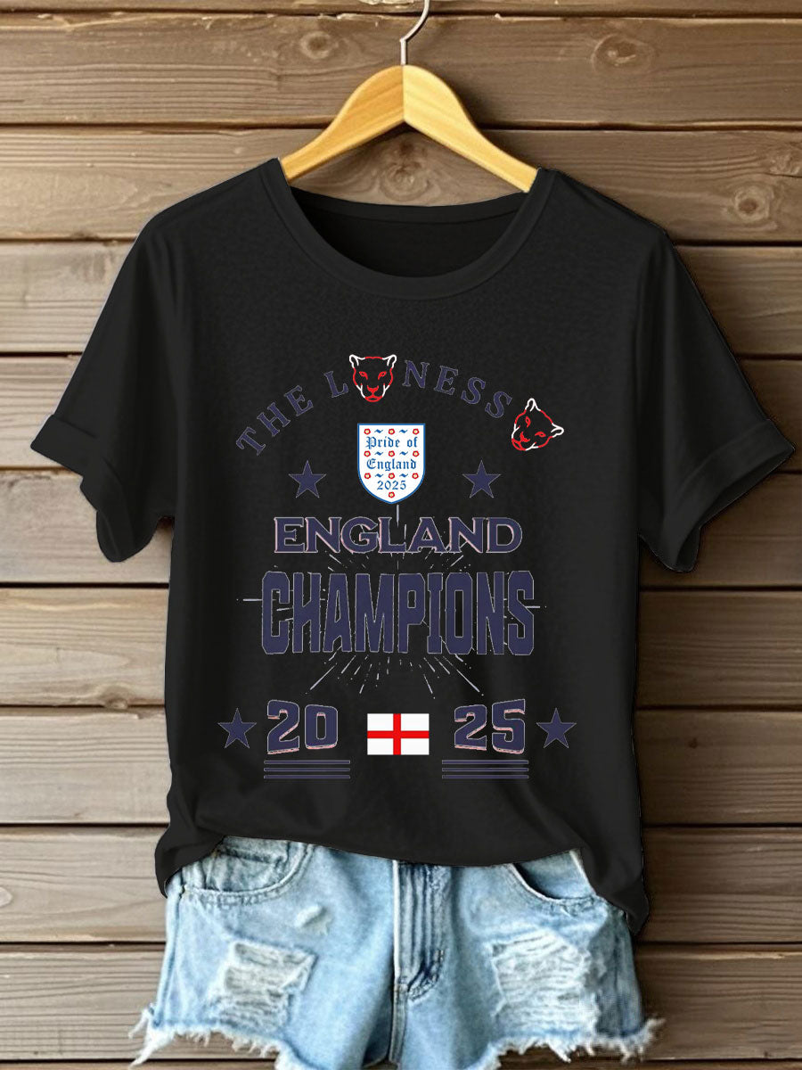 Women'sUK Football Lover Champion Printed T-shirt