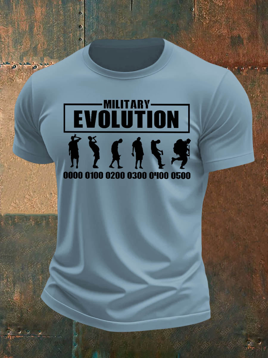 Men's British Veteran Imitation Cotton Short-Sleeved Printed T-shirt