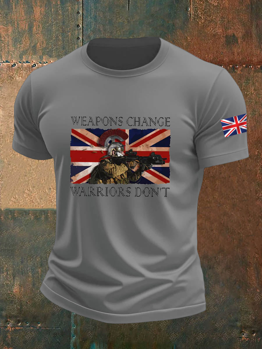 Men's British Veteran Imitation Cotton Short-Sleeved Printed T-shirt