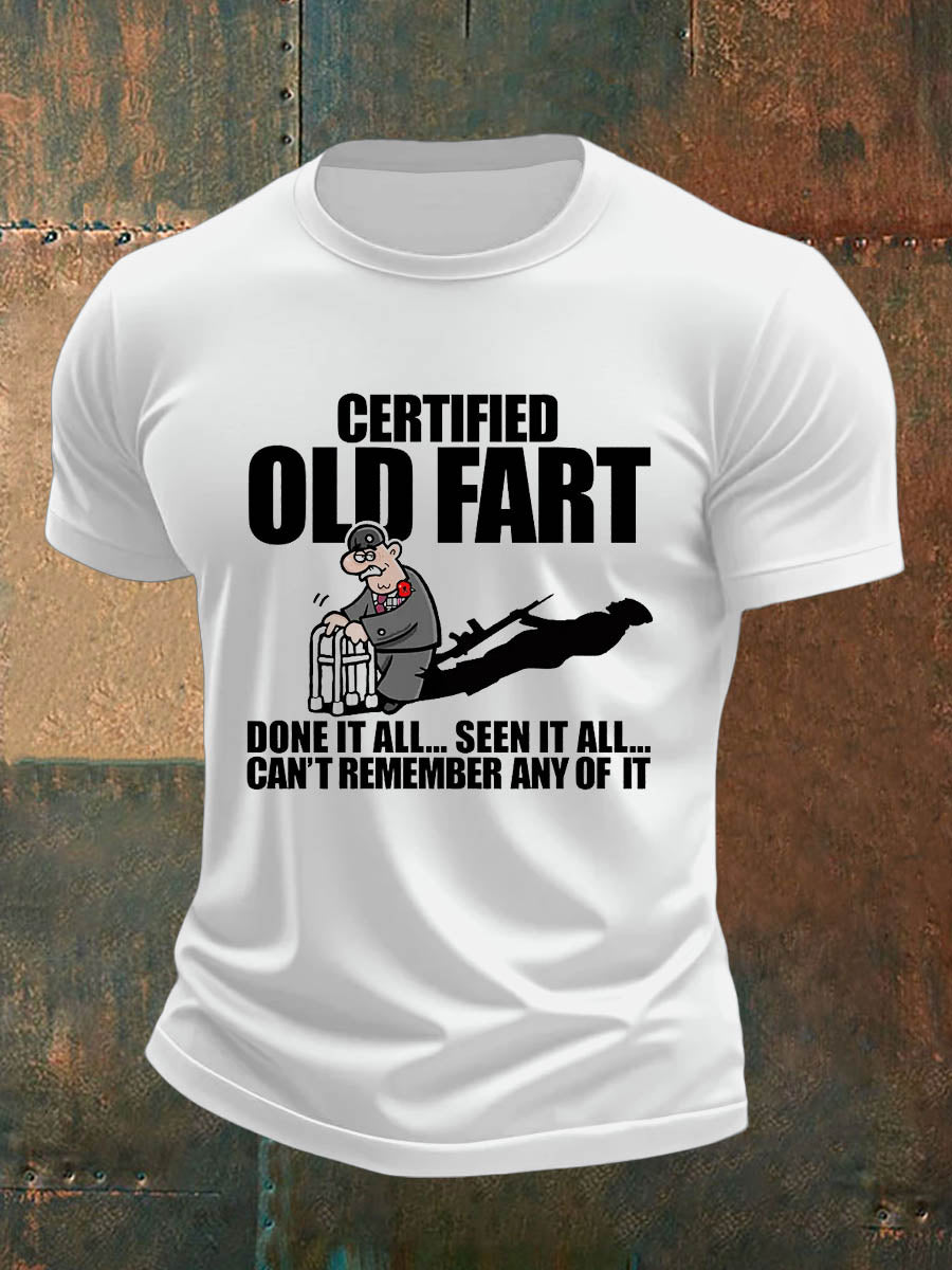 Men's British Veteran imitation cotton short-sleeved T-shirt