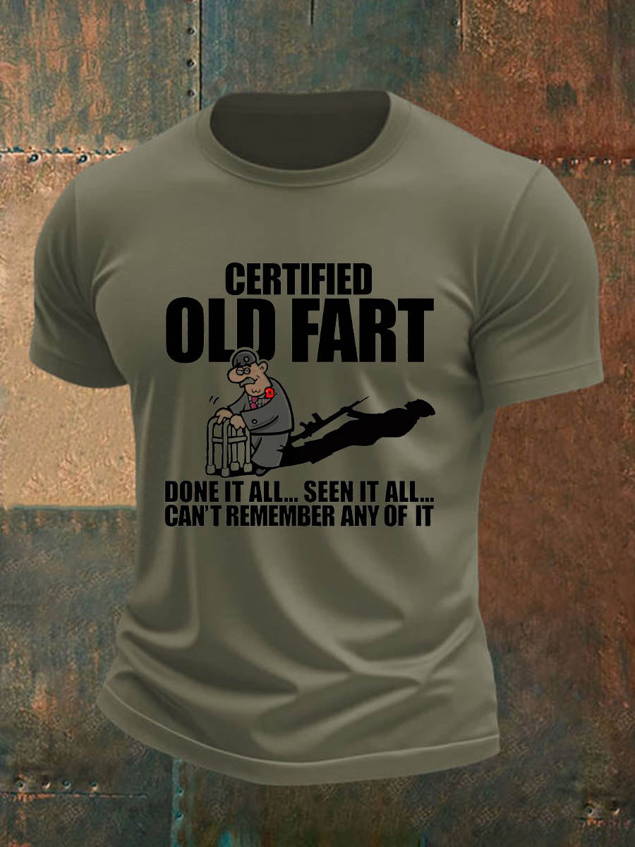 Men's British Veteran imitation cotton short-sleeved T-shirt