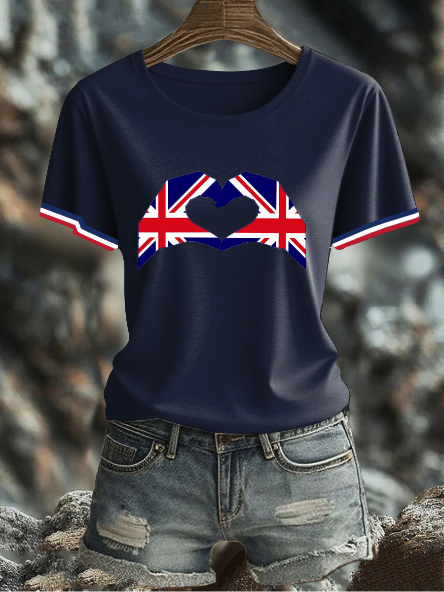 Women's UK Flag Printed T-shirt