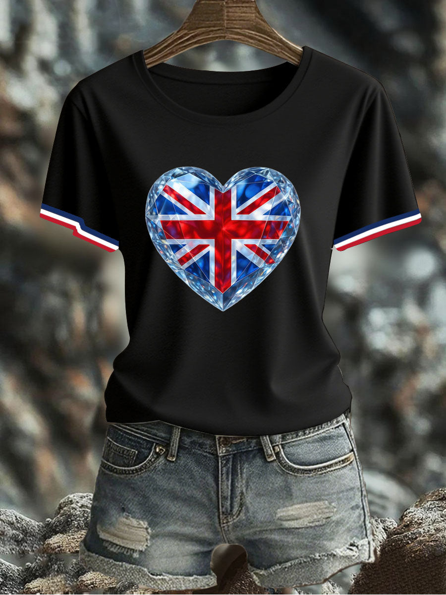 Women's UK Flag Printed T-shirt