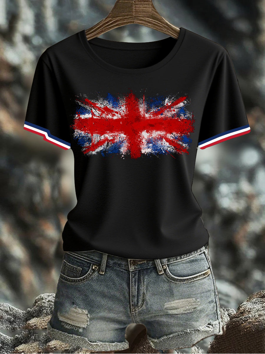 Women's UK Flag Printed T-shirt