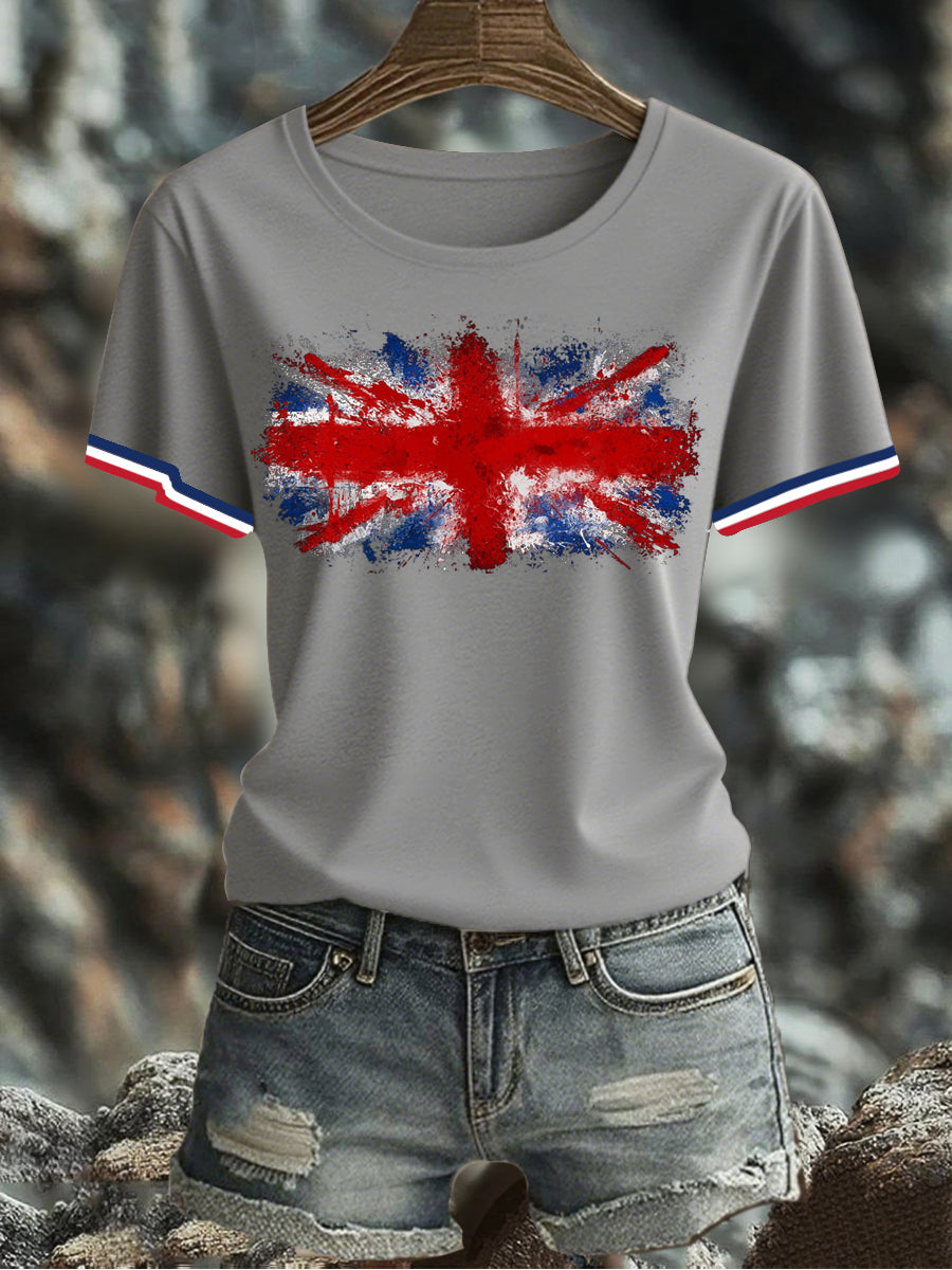 Women's UK Flag Printed T-shirt