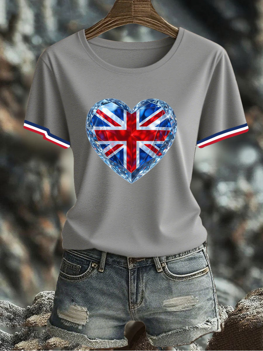 Women's UK Flag Printed T-shirt
