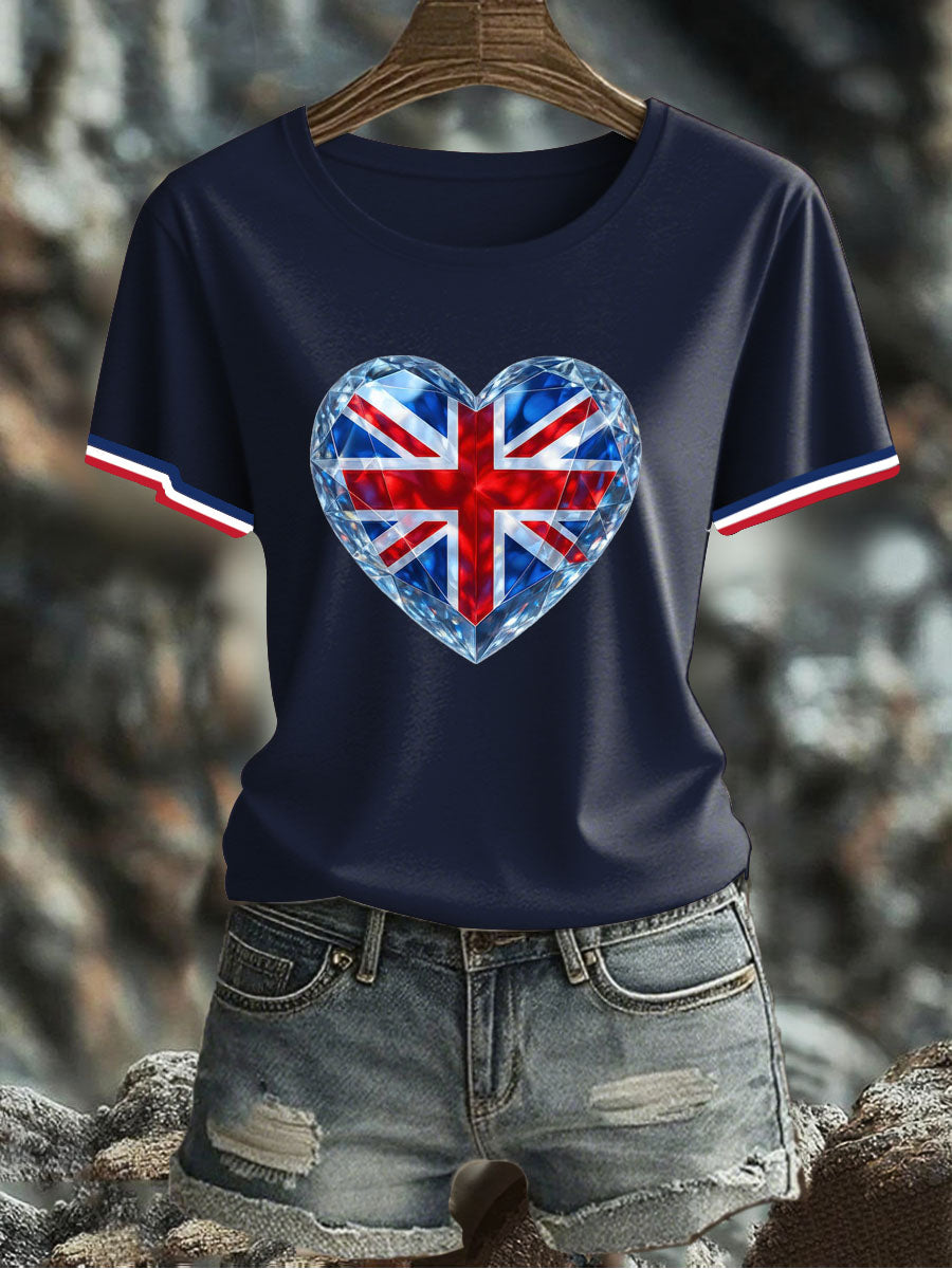 Women's UK Flag Printed T-shirt