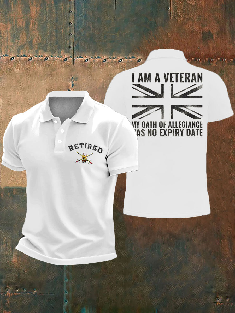 Men's UK veteran My Oath of Allrgience Has No Expiry Date Printed Casual Tops