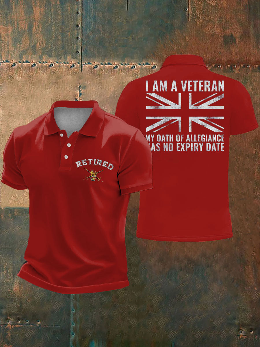 Men's UK veteran My Oath of Allrgience Has No Expiry Date Printed Casual Tops