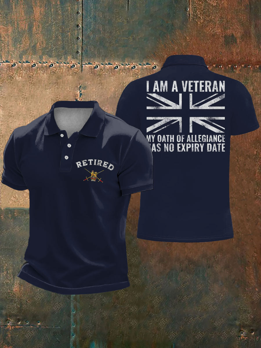 Men's UK veteran My Oath of Allrgience Has No Expiry Date Printed Casual Tops