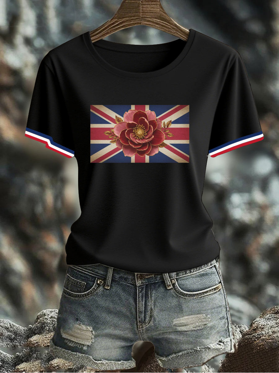 Women's UK Flag Printed T-shirt