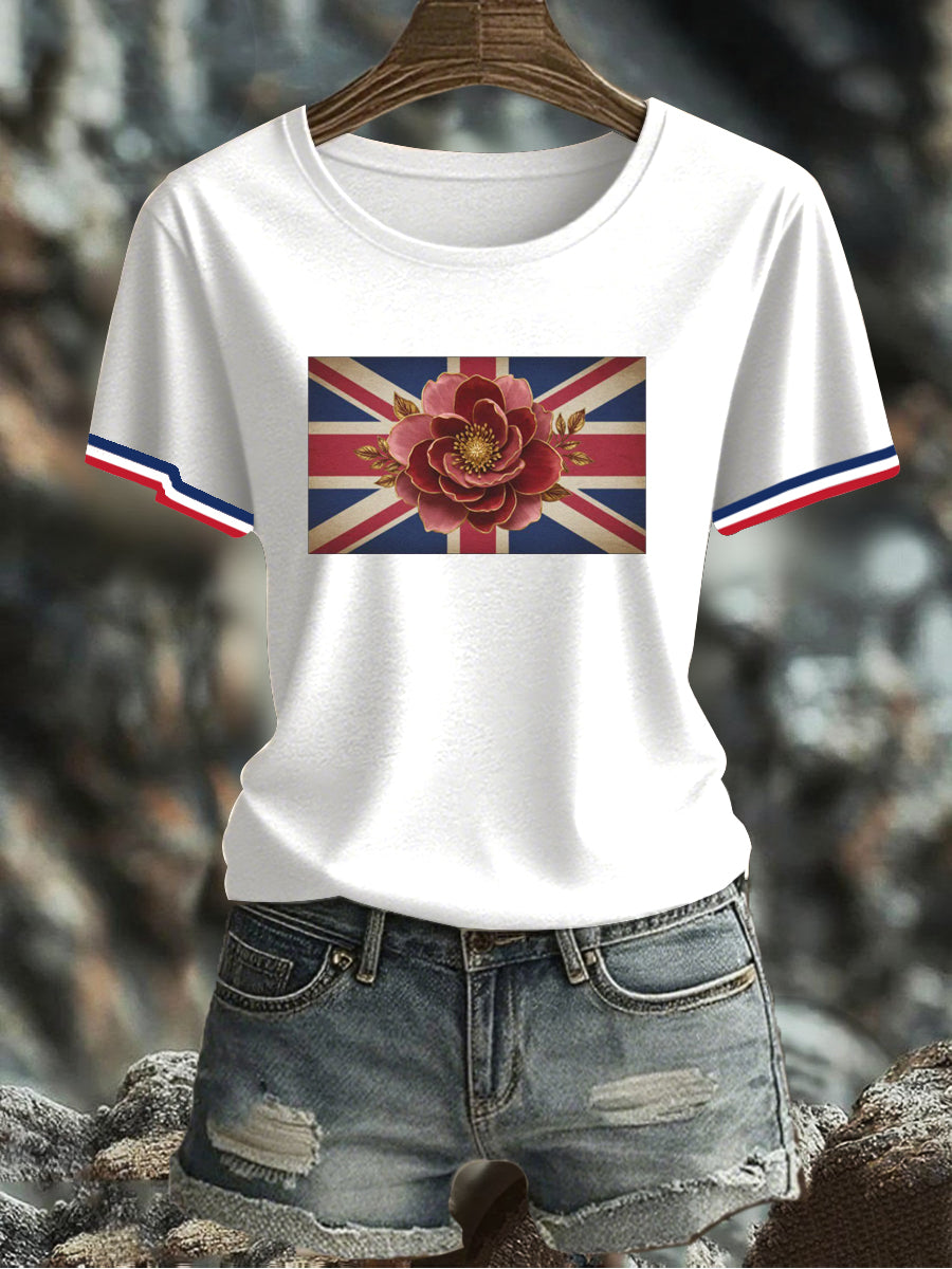 Women's UK Flag Printed T-shirt