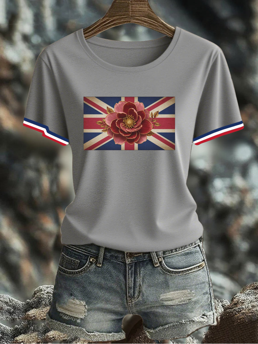 Women's UK Flag Printed T-shirt