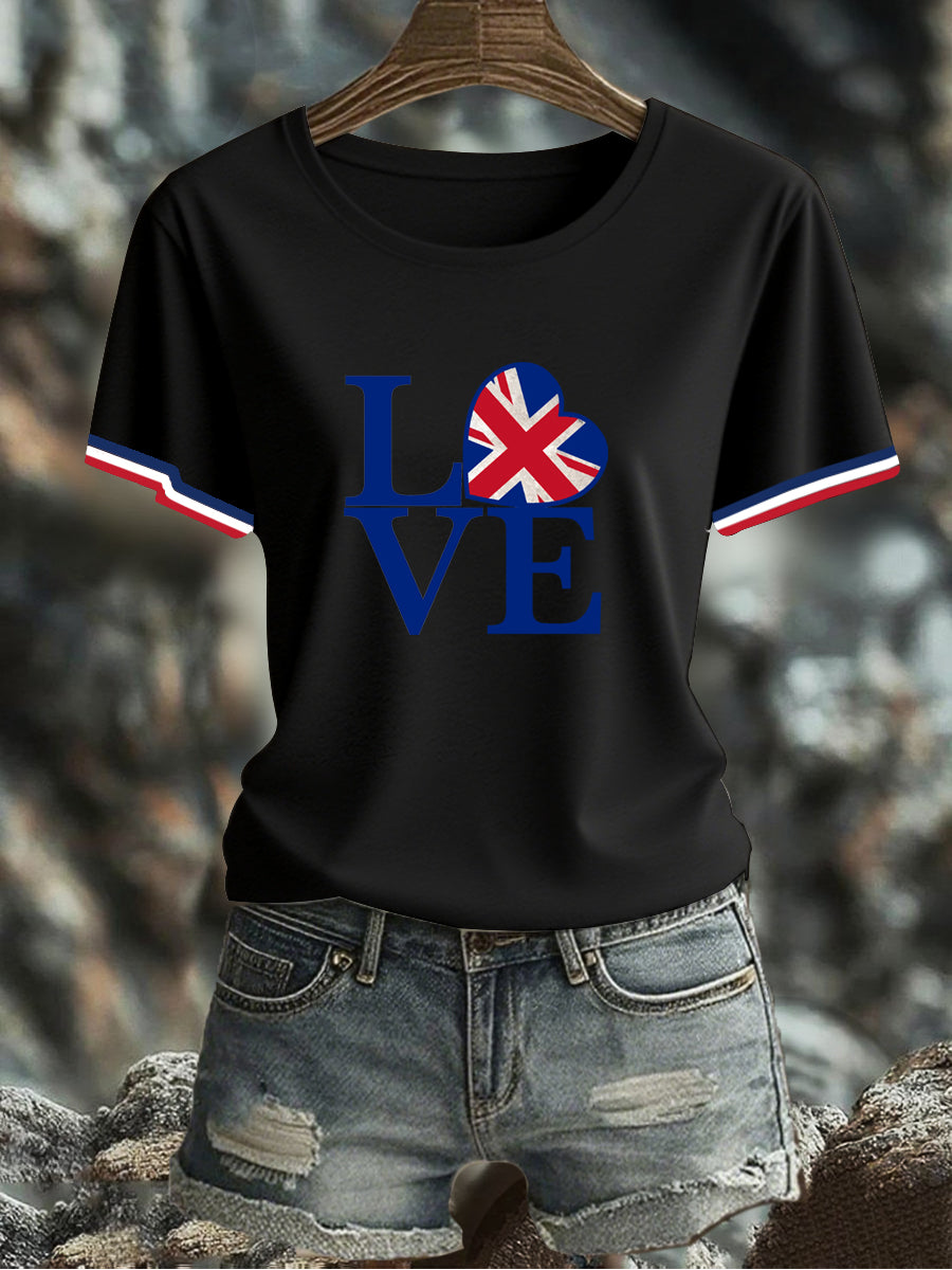 Women's UK Flag Printed T-shirt