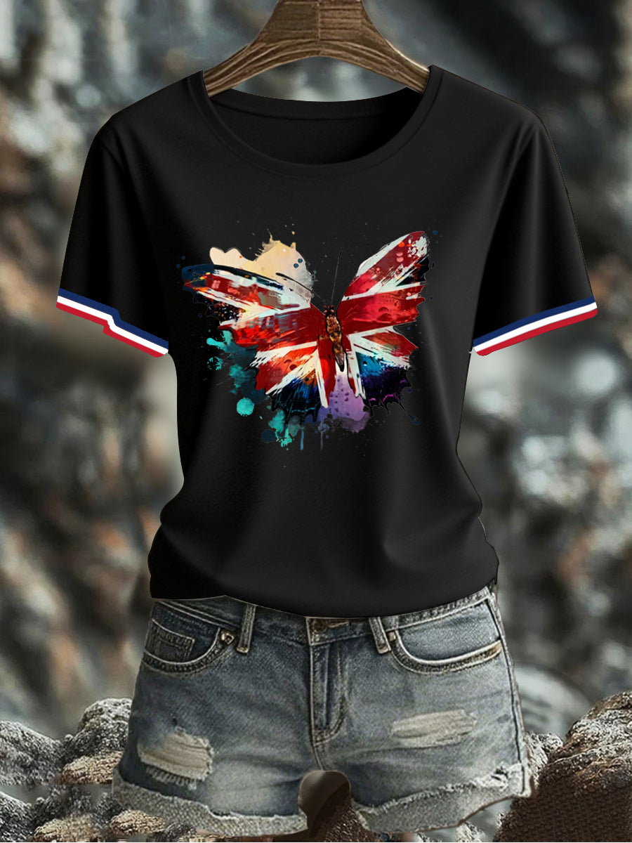 Women's UK Flag Printed T-shirt