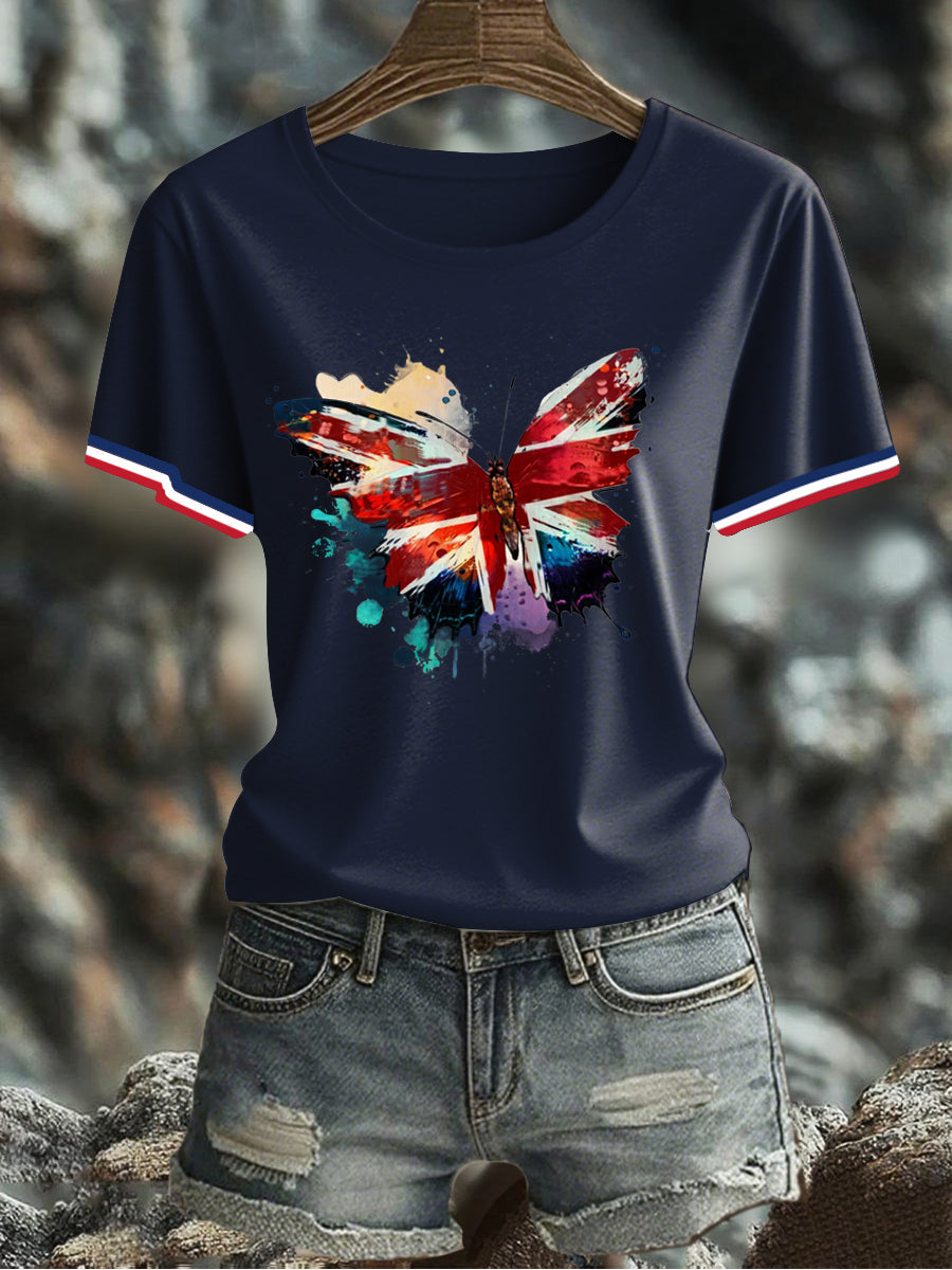 Women's UK Flag Printed T-shirt