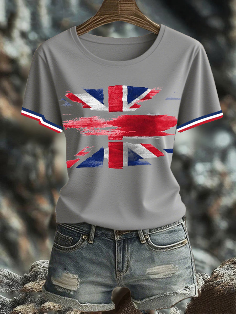Women's UK Flag Printed T-shirt