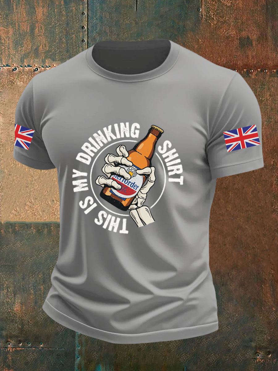 Men's This Is My Drinking Shirt Casual Printed T-shirt