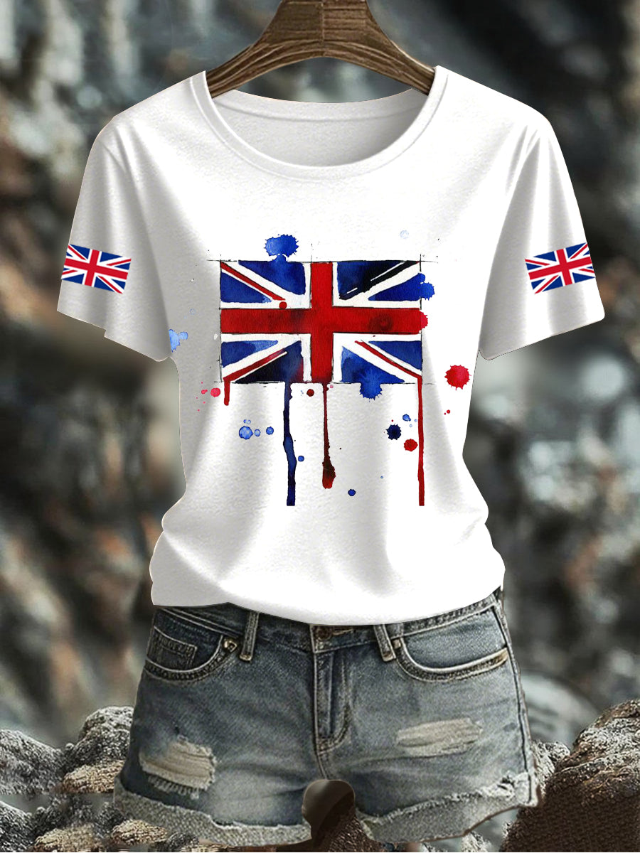 Women's UK Flag Printed T-shirt