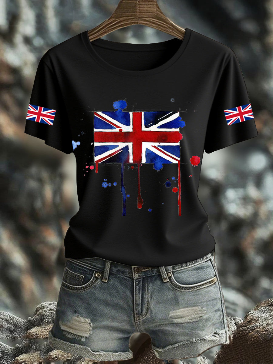 Women's UK Flag Printed T-shirt