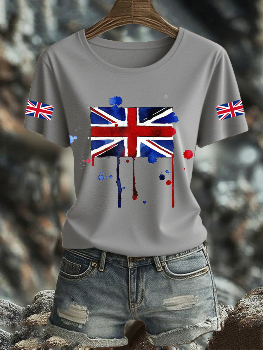 Women's UK Flag Printed T-shirt