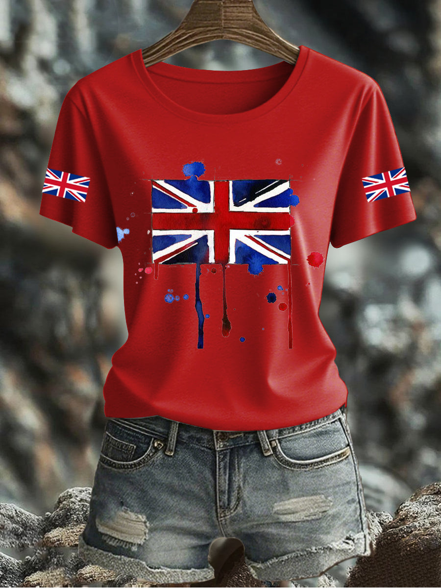 Women's UK Flag Printed T-shirt