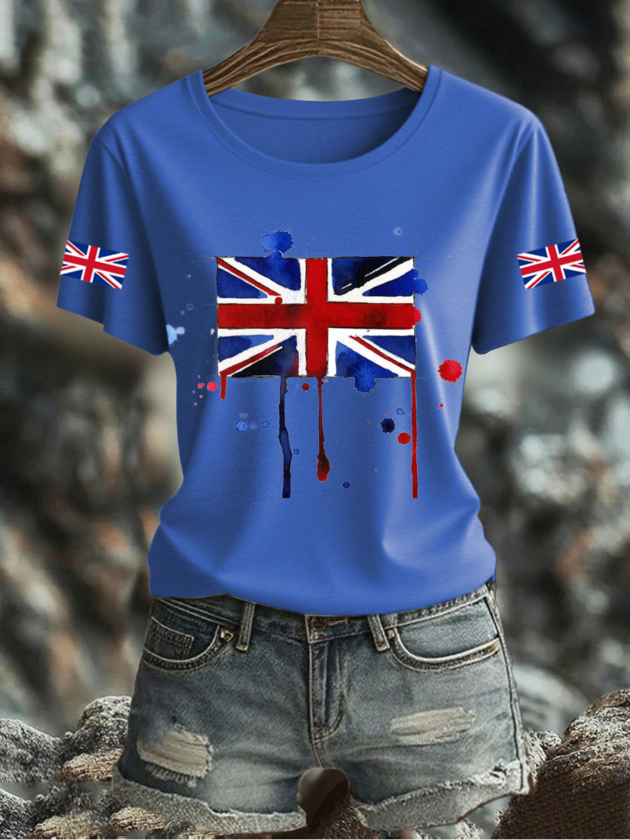 Women's UK Flag Printed T-shirt