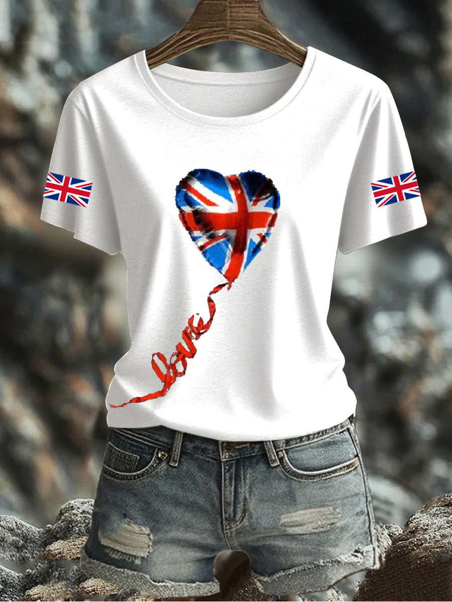 Women's UK Flag Printed T-shirt