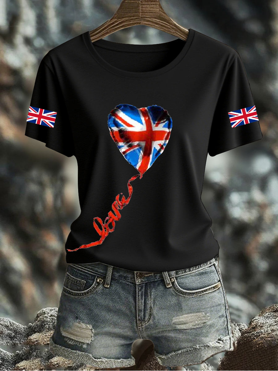 Women's UK Flag Printed T-shirt