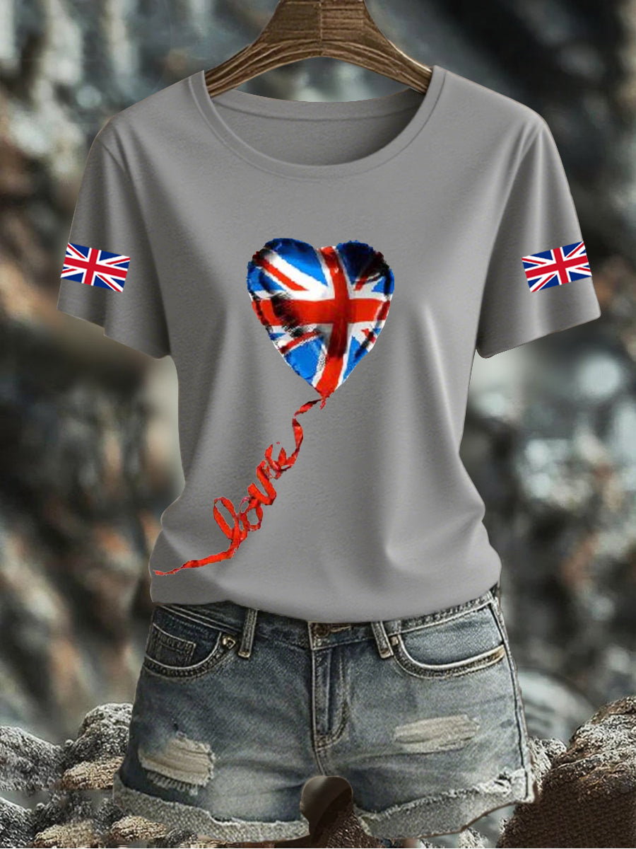 Women's UK Flag Printed T-shirt