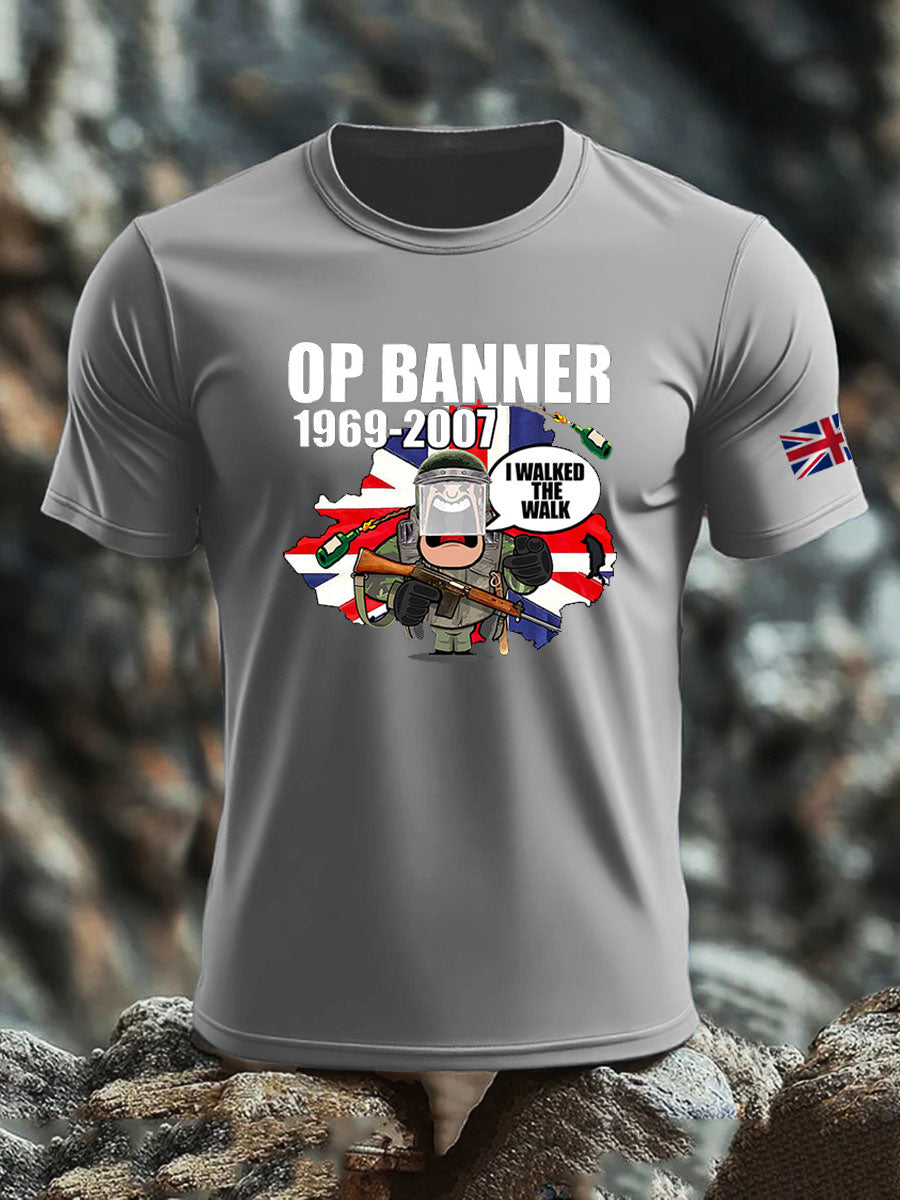 Men's British Veteran imitation cotton short-sleeved T-shirt
