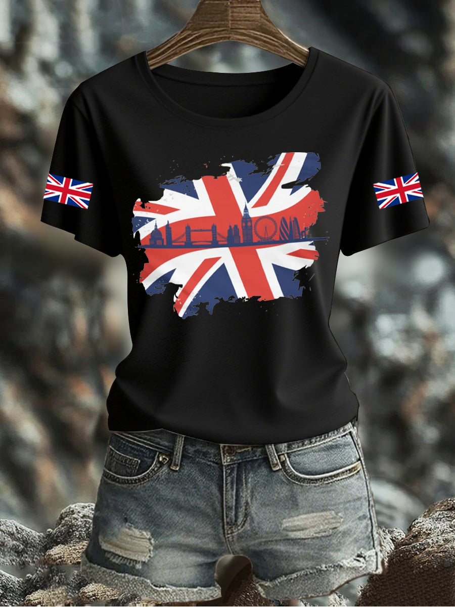 Women's UK Flag Printed T-shirt