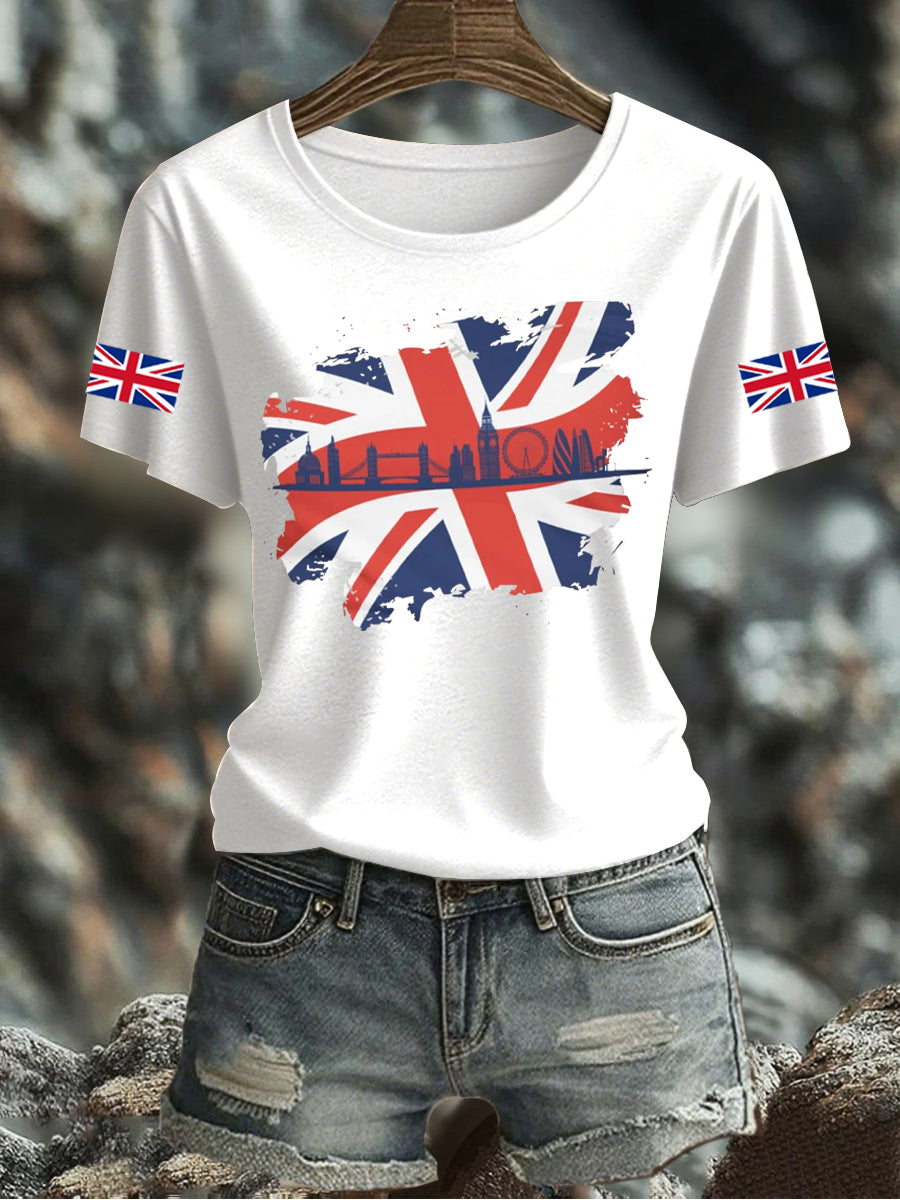 Women's UK Flag Printed T-shirt