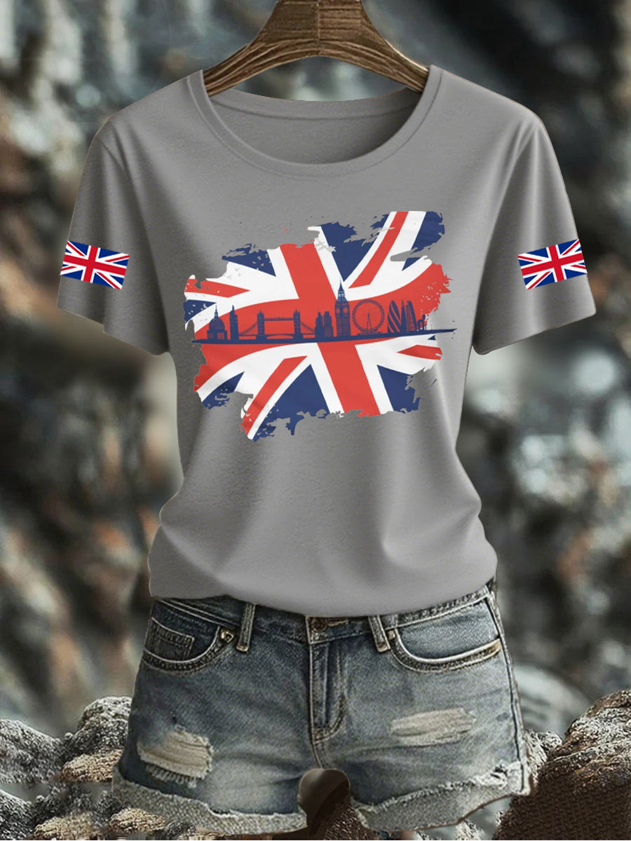 Women's UK Flag Printed T-shirt