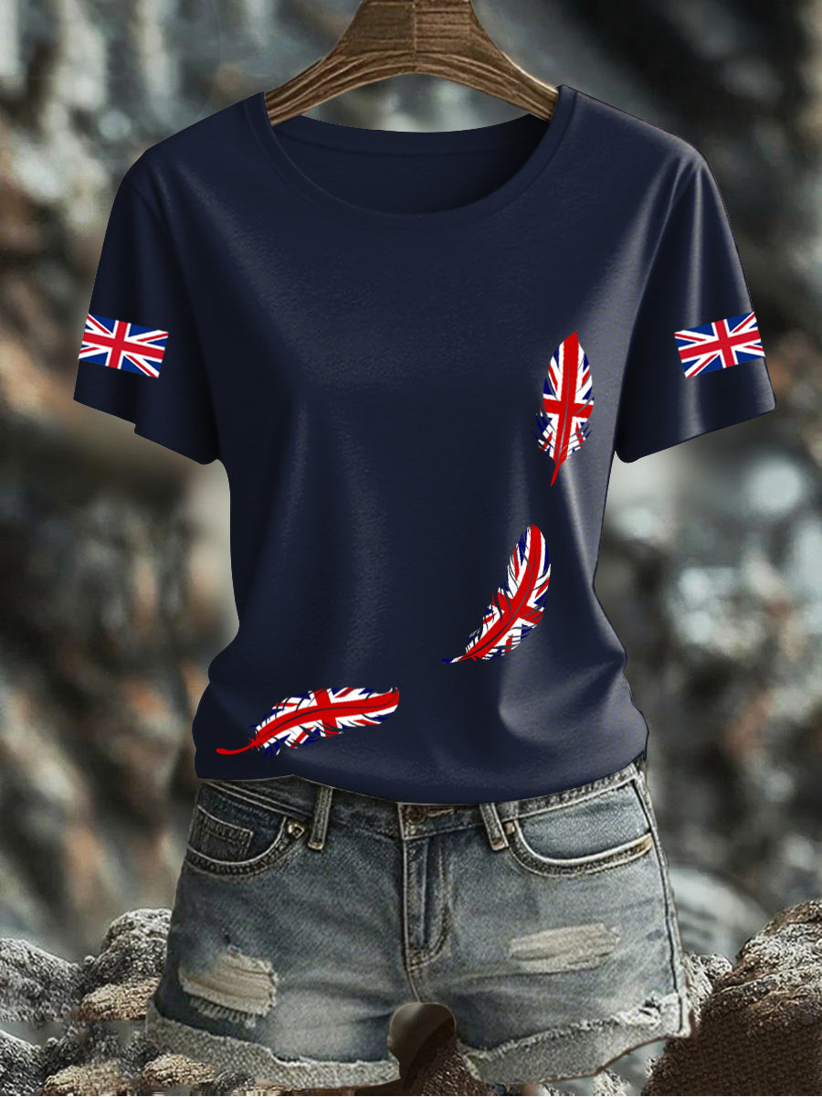 Women's UK Flag Printed T-shirt