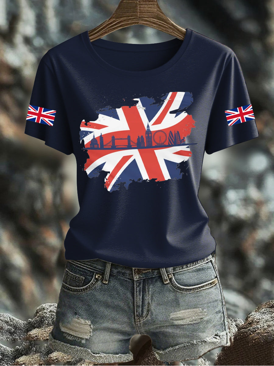 Women's UK Flag Printed T-shirt