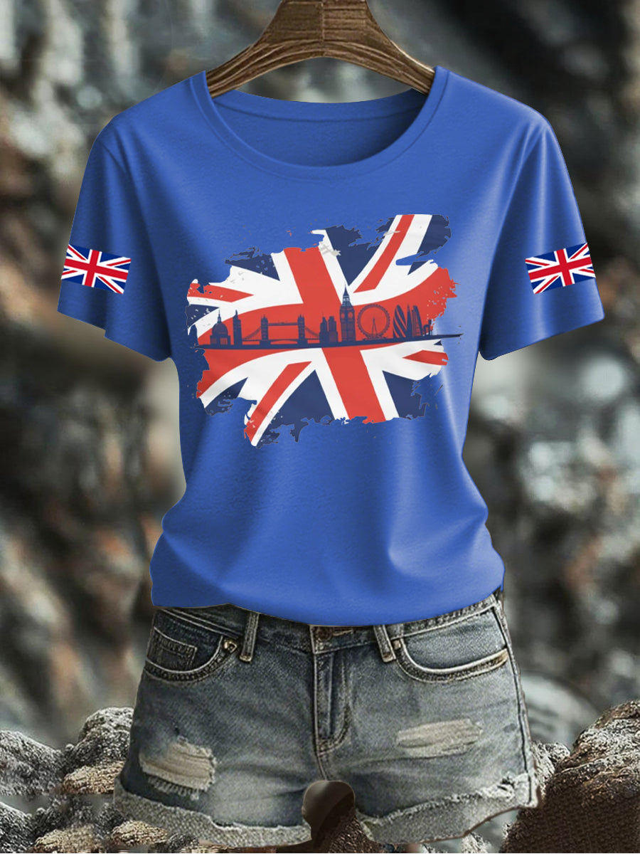 Women's UK Flag Printed T-shirt