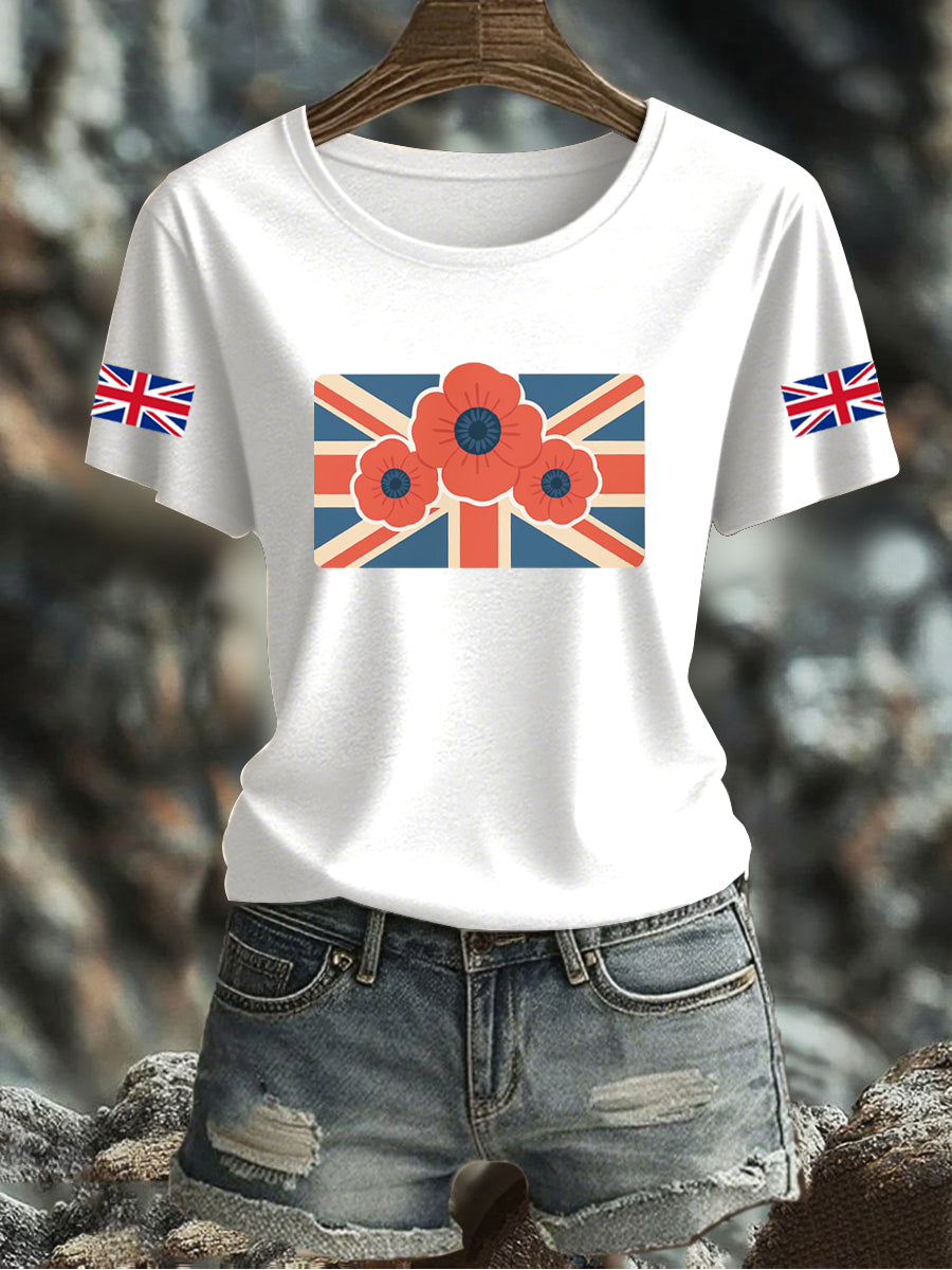 Women's UK Flag Printed T-shirt