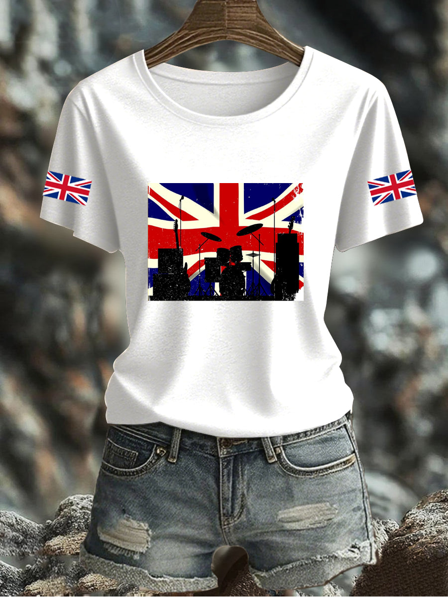 Women's UK Flag Printed T-shirt