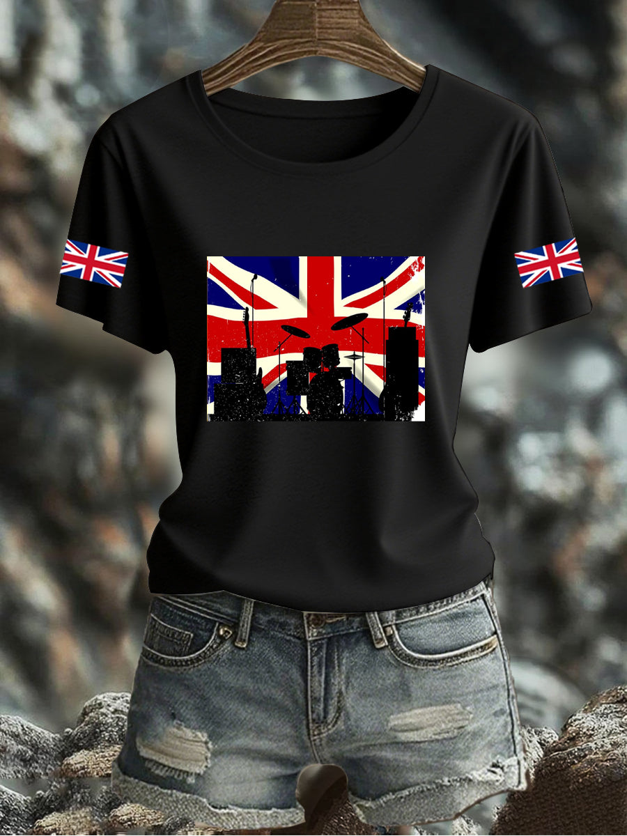 Women's UK Flag Printed T-shirt