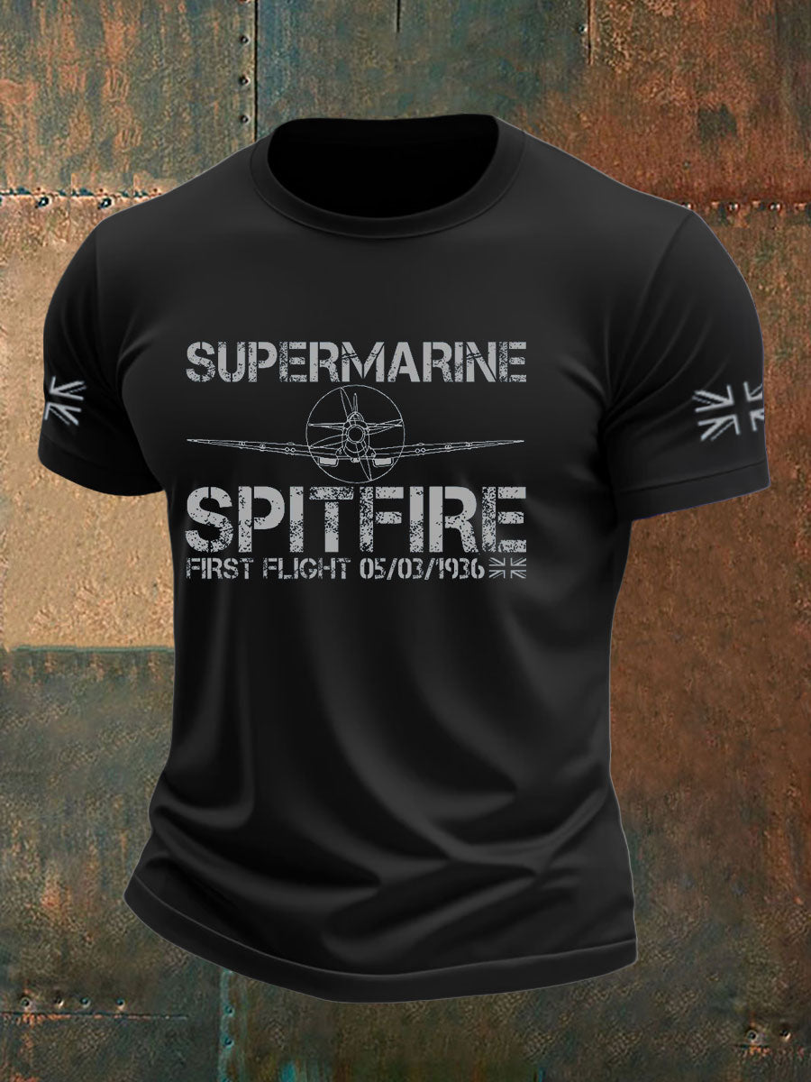 Men's Supermarine Spitfire Veteran RAF imitation cotton short-sleeved T-shirt